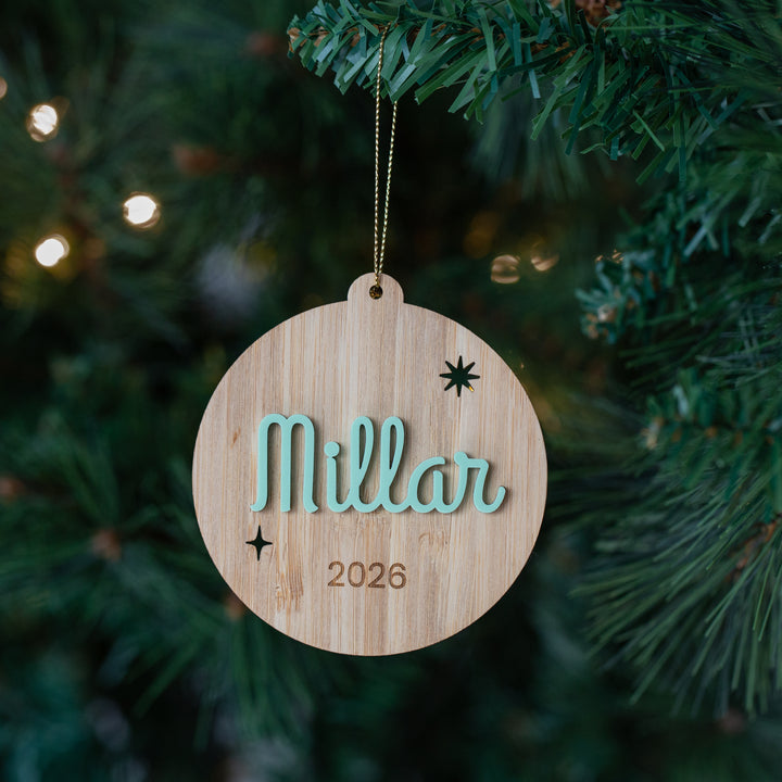 Retro Personalised Christmas Bauble