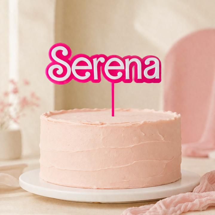 Pink cake with &