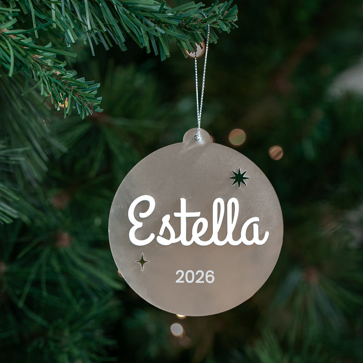 Retro Personalised Christmas Bauble