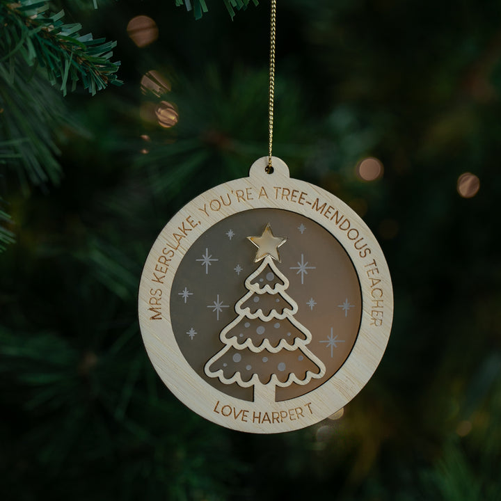 Tree-mendous Teacher Personalised Christmas Bauble