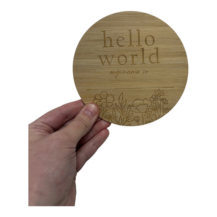 SAMPLE | Floral Birth Announcement Card - Dark Bamboo