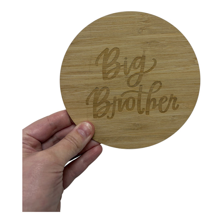 SAMPLE | Lovely Lettering Sibling Announcement Card - Dark Bamboo