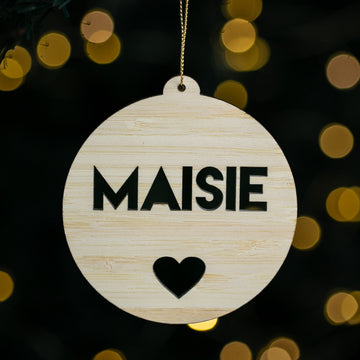 Wooden ornament with &