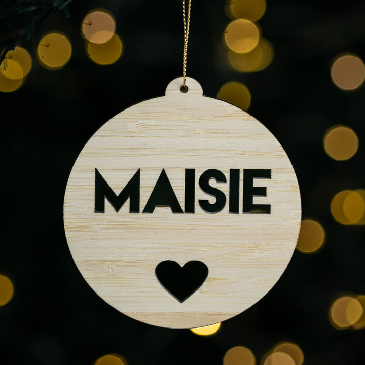 Wooden ornament with &