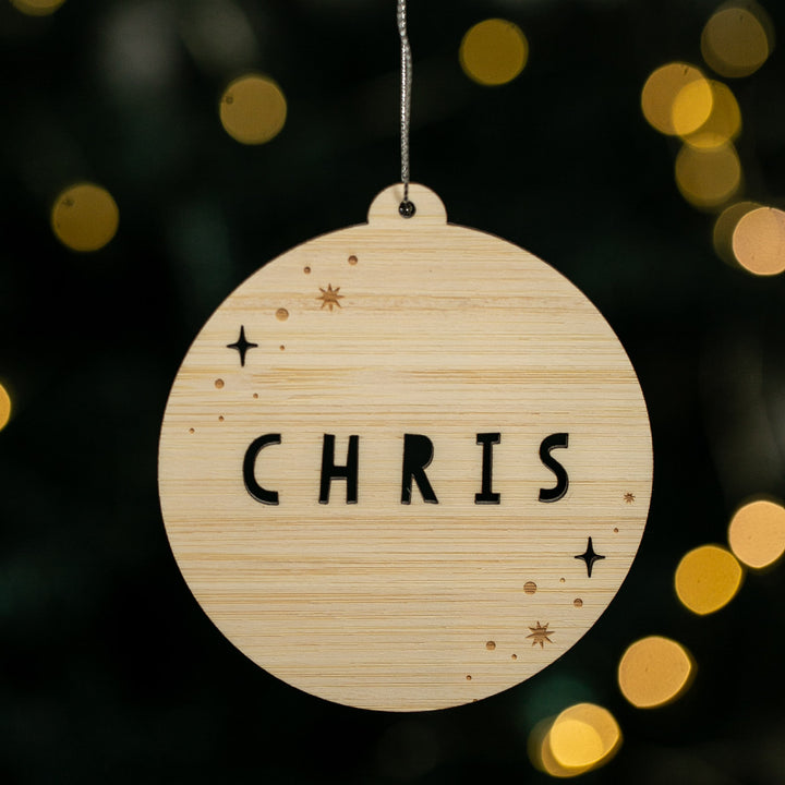 Wooden ornament with &