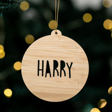 Wooden ornament with &