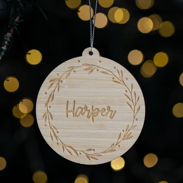 Wooden ornament with &