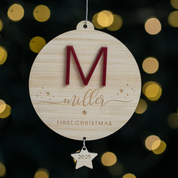 Wooden ornament with &