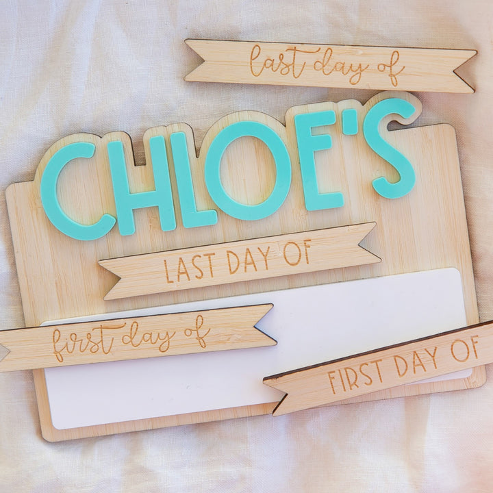 Personalised First Day/Last Day of School Whiteboard Tile