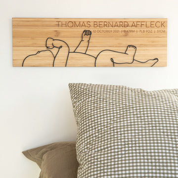 Personalised Newborn Line Art Birth Ruler