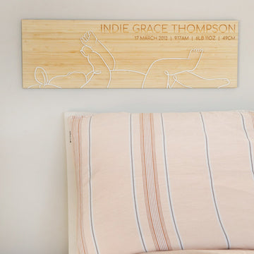 Personalised Newborn Line Art Birth Ruler