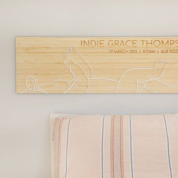 Personalised Newborn Line Art Birth Ruler