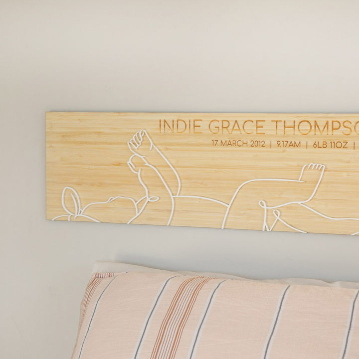 Personalised Newborn Line Art Birth Ruler