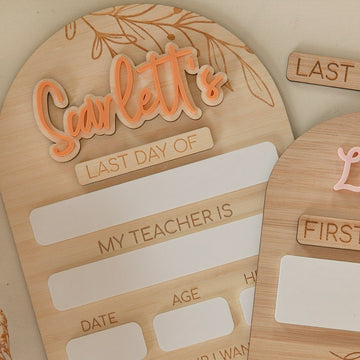 Personalised Large First Day/Last Day of School Whiteboard - Changeable Name