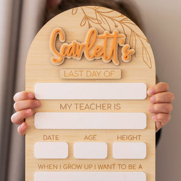 Personalised Large First Day/Last Day of School Whiteboard - Changeable Name