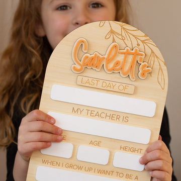 Personalised Large First Day/Last Day of School Whiteboard - Changeable Name