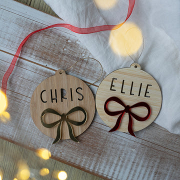Bow-tiful Personalised Christmas Bauble