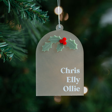 Mistletoe Globe Personalised Christmas Bauble