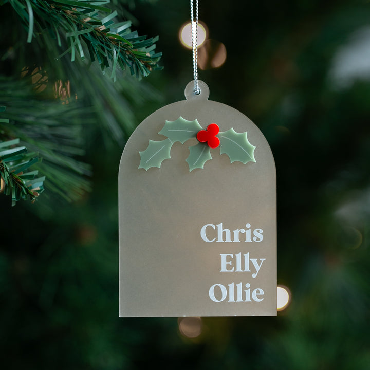 Mistletoe Globe Personalised Christmas Bauble
