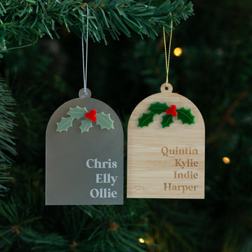 Mistletoe Globe Personalised Christmas Bauble