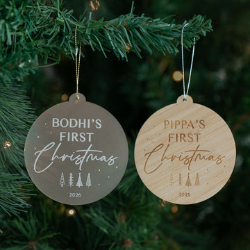 Little Pines Personalised First Christmas Bauble