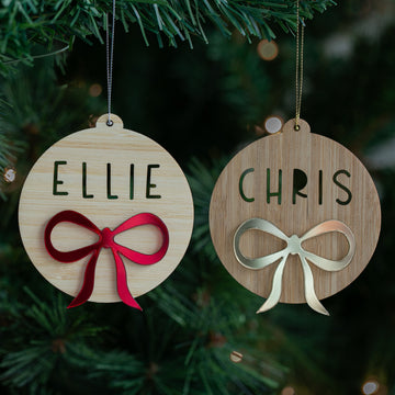 Bow-tiful Personalised Christmas Bauble