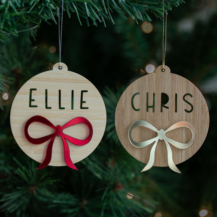 Bow-tiful Personalised Christmas Bauble