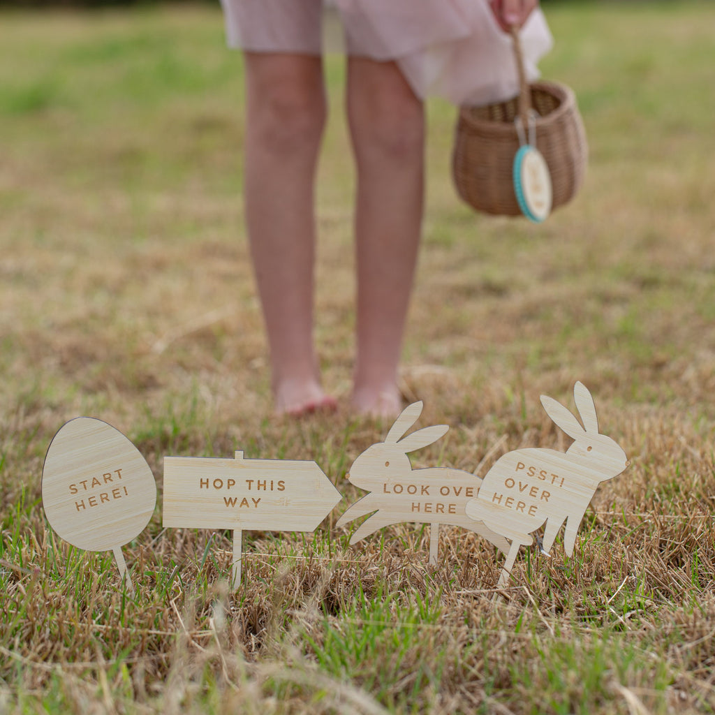 Personalised bamboo Easter Egg Hunt Markers laser-cut by Love from Seventeen NZ — $26
