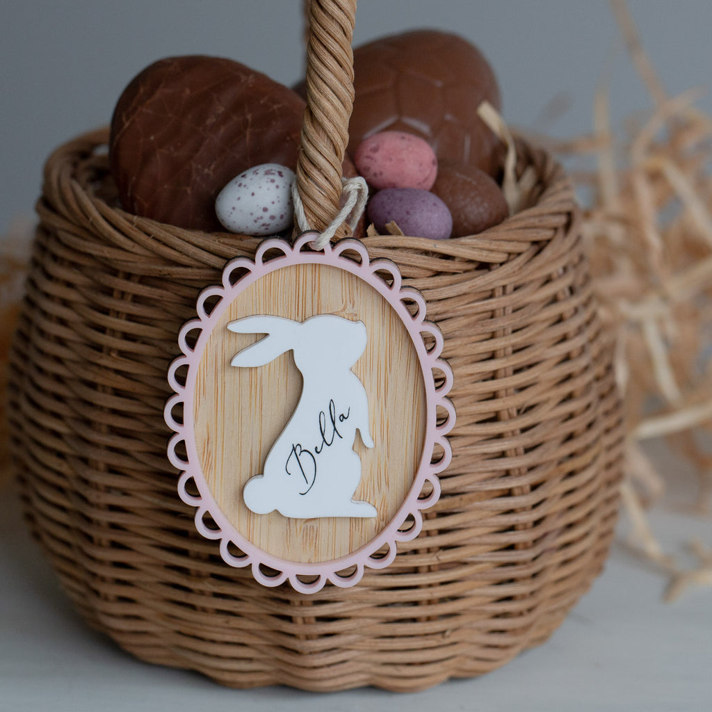Personalised Hoppy Days Easter Tag made from bamboo by Love from Seventeen NZ — $14