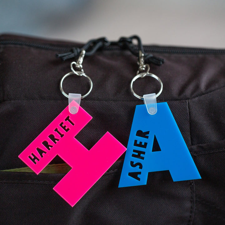 Colour Block Personalised Bag Tag