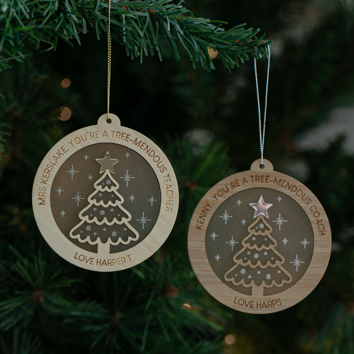 Tree-mendous Teacher Personalised Christmas Bauble