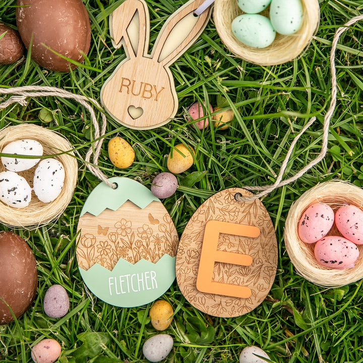 Personalised Meadow Monogram Easter Tag