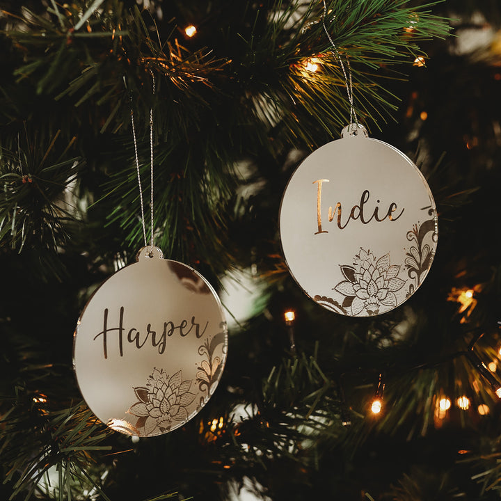 Lace Personalised Christmas Bauble