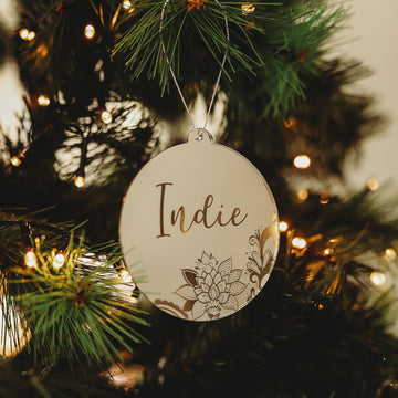 Lace Personalised Christmas Bauble
