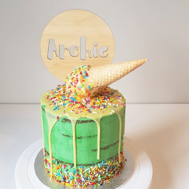 Round Personalised Cake Topper (other colours available)