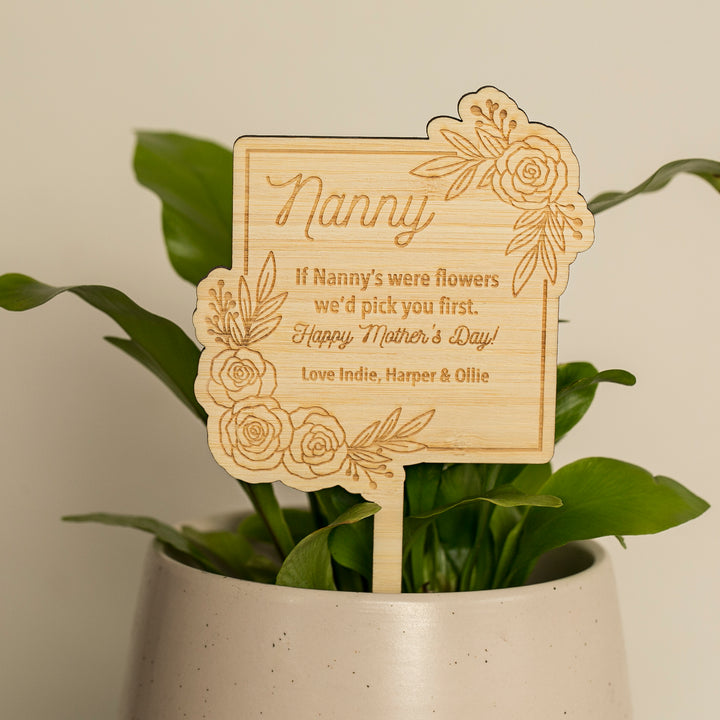 Floral Personalised Planter Stick