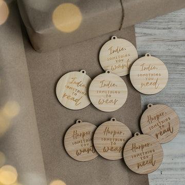 Personalised Script - Want, Need, Wear, Read Tags