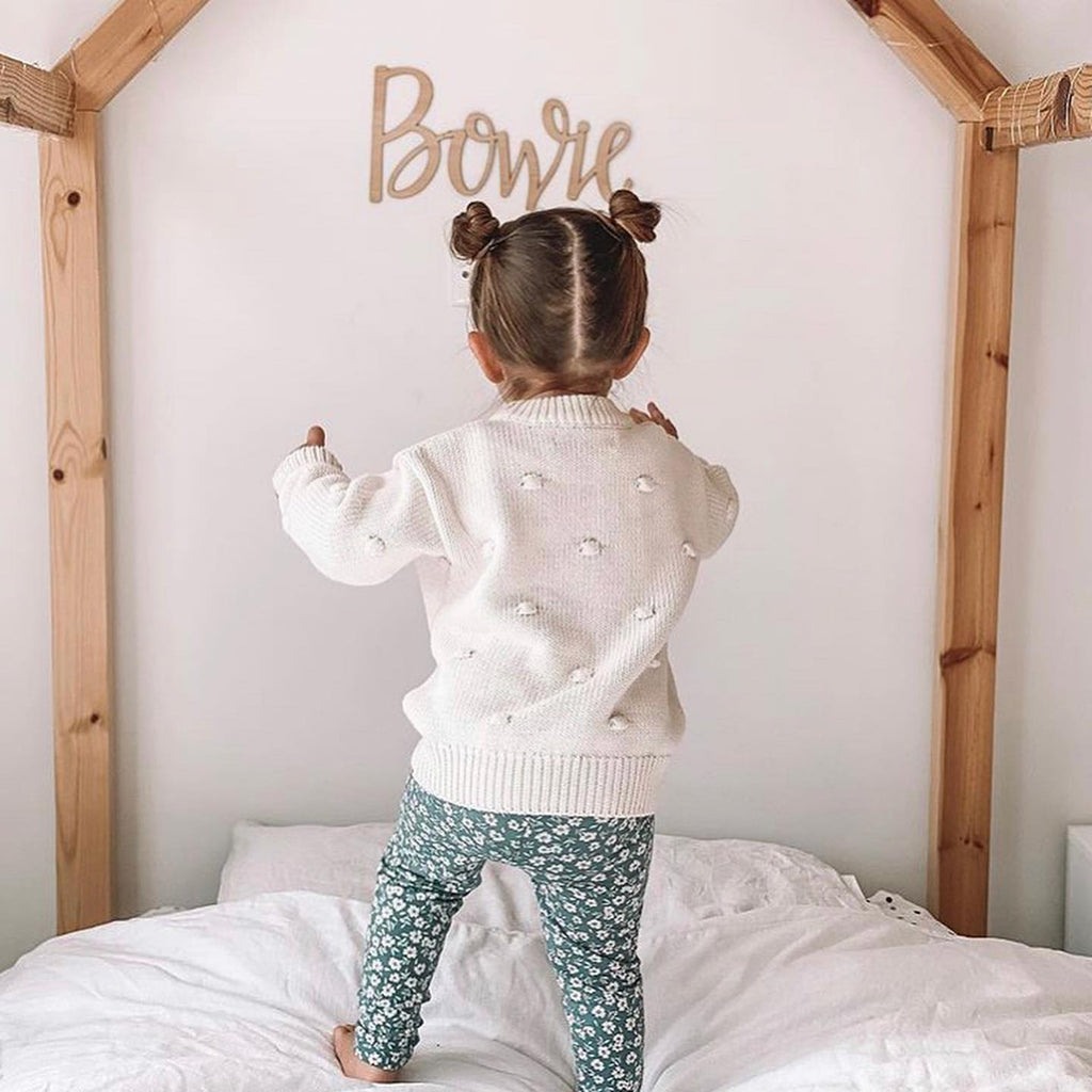 Lovely Lettering handlettered personalised wall name in bamboo for nursery by Love from Seventeen NZ — from $39