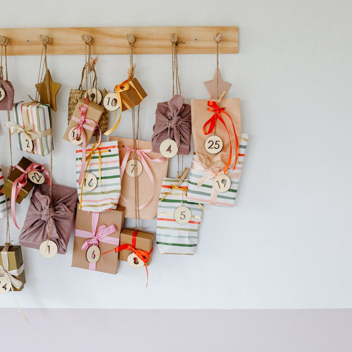 The Advent Calendar Tags Set, numbered tags for labelling each of the 25 assorted gifts on a homemade advent calendar display.