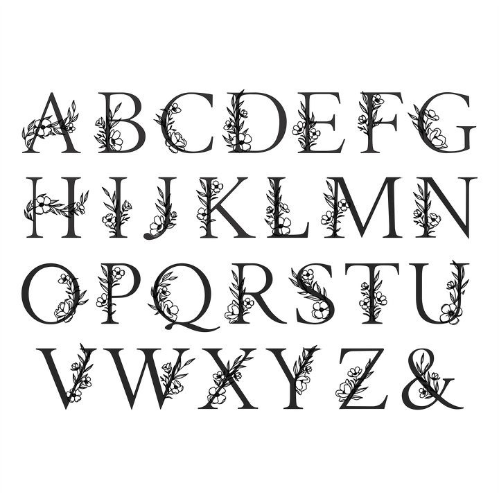 Personalised Floral Alphabet Plaque