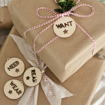 Want, Need, Wear, Read Tags (Unpersonalised)
