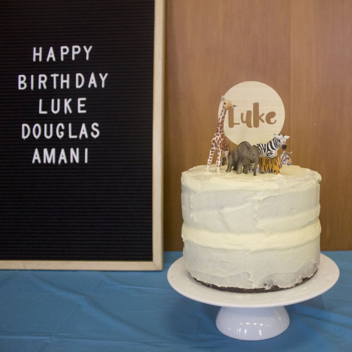 Round Personalised Cake Topper (other colours available)