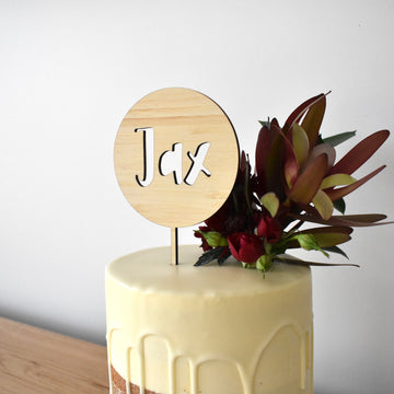 Round Personalised Cake Topper (other colours available)