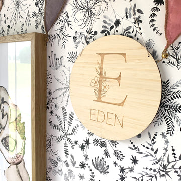 Personalised Floral Alphabet Plaque