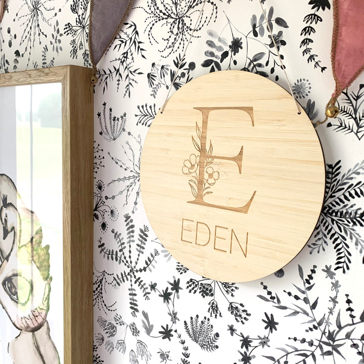 Personalised Floral Alphabet Plaque