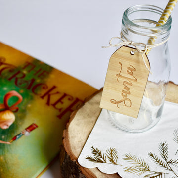 Santa swing tag for milk for Santa